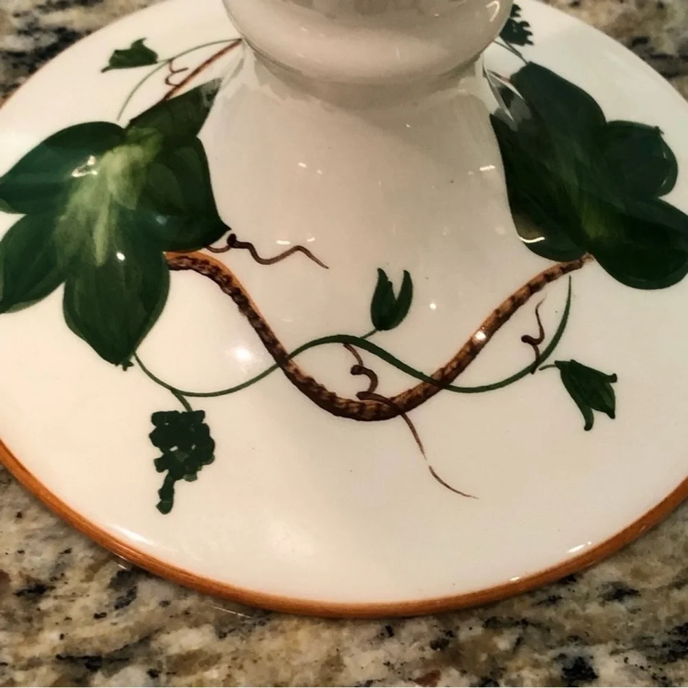 Vintage Facerarte Hand Painted Candlestick Set
